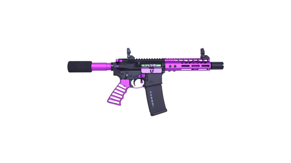 Guntec USA AR15 Pistol Furniture Set, Anodized Purple, AR-PISTOL-SET-MLK-PURPLE