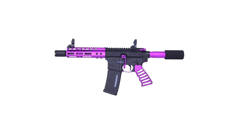 Guntec USA AR15 Pistol Furniture Set, Anodized Purple, AR-PISTOL-SET-MLK-PURPLE