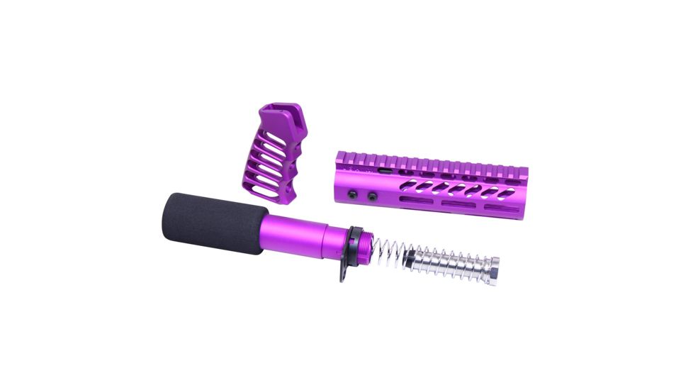 Guntec USA AR15 Pistol Furniture Set, Anodized Purple, AR-PISTOL-SET-MLK-PURPLE