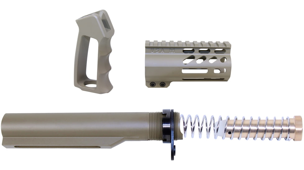 Guntec USA AR-15 M-LOK Micro Pistol Furniture Set w/ Milspec Buffer Tube