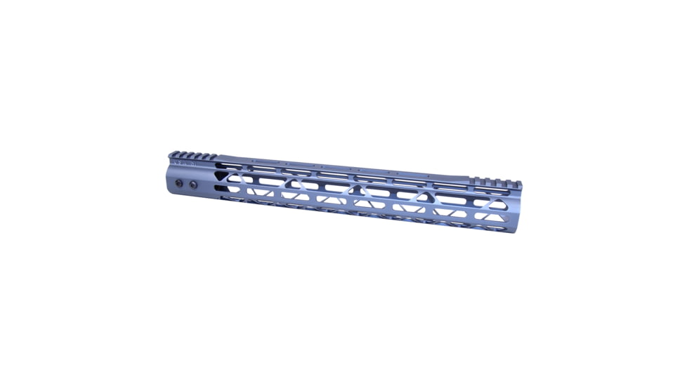 Guntec USA MOD LITE Skeletonized Series M-LOK Free Floating Handguard w/ Monolithic Top Rail, 15in, Anodized Grey, GT-15MDLTE-GREY