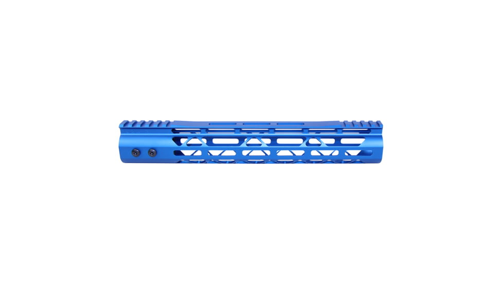 Guntec USA MOD LITE Skeletonized Series M-LOK Free Floating Handguard With Monolithic Top Rai, Anodized Blue, 12in, GT-12MDLTE-BLUE