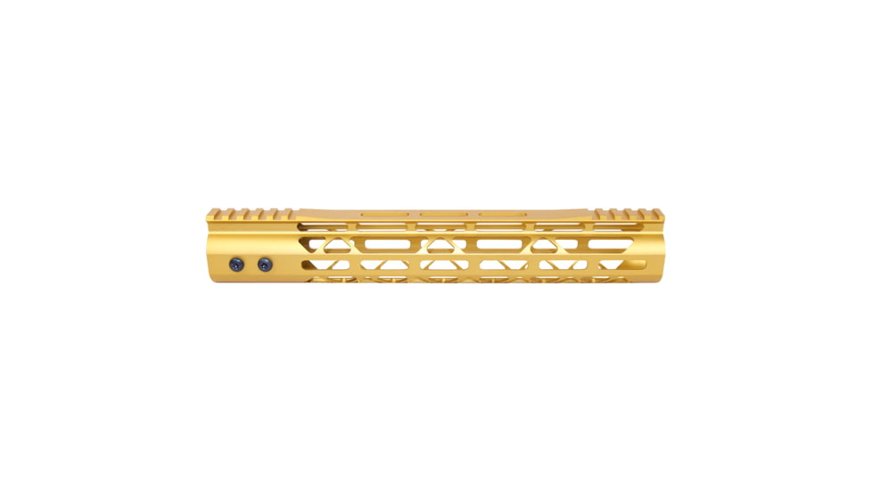 Guntec USA MOD LITE Skeletonized Series M-LOK Free Floating Handguard With Monolithic Top Rai, Anodized Gold, 12in, GT-12MDLTE-GOLD