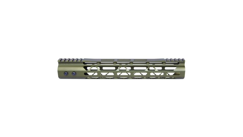 Guntec USA MOD LITE Skeletonized Series M-LOK Free Floating Handguard With Monolithic Top Rai, Anodized Green, 12in, GT-12MDLTE-GREEN