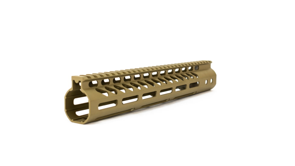 Guntec USA Ultra Lightweight Thin M-Lok Free Floating Handguard w/Monolithic Top Rail, 12in, Cerakote Flat Dark Earth, GT-12MLK-FDE