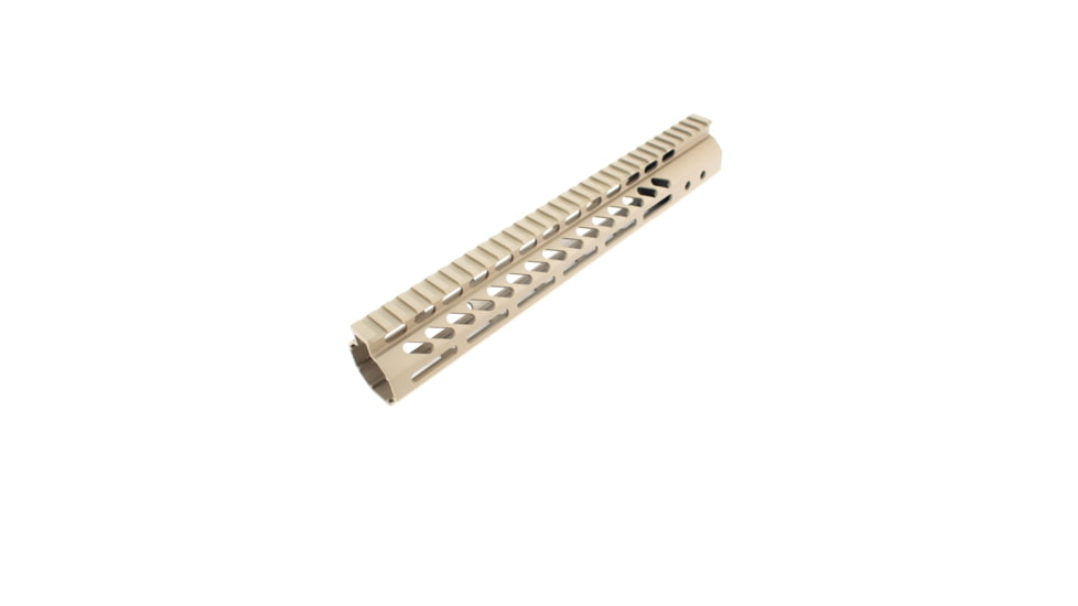 Guntec USA Ultra Lightweight Thin M-Lok Free Floating Handguard w/Monolithic Top Rail, .308 Cal, 12in, Cerakote Flat Dark Earth, GT-12MLK-308-E