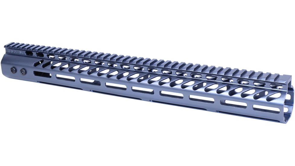 Guntec USA Ultra Lightweight Thin M-LOK Free Floating Handguard w/ Monolithic Top Rail, .308 Caliber, 16.5in, Anodized Grey, GT-16.5MLK-308-GREY