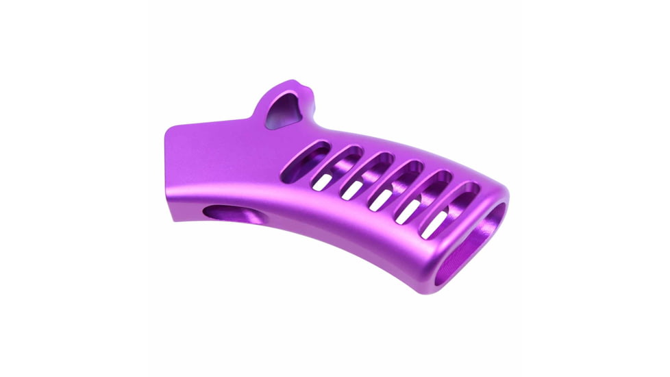 Guntec USA Ultralight Series Skeletonized Aluminum Featureless Grip, Anodized Purple, ULS-FG-PURPLE
