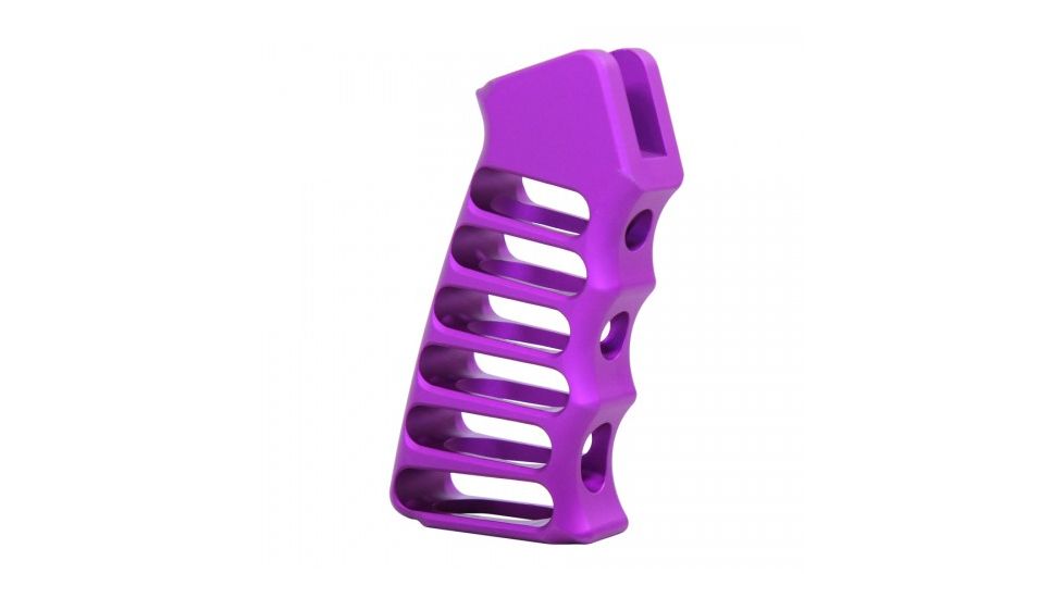 Guntec USA Ultralight Series Skeletonized Aluminum Pistol Grip, T6 Aluminum, Anodized Purple, ULS-PG-PURPLE