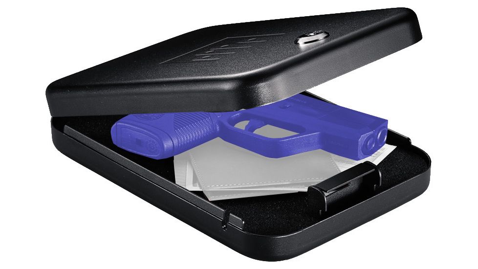 Gunvault Nanovault Portable Hand Gun Safe w/ Key Lock System, 9.5x6.5x1.75in - NV200