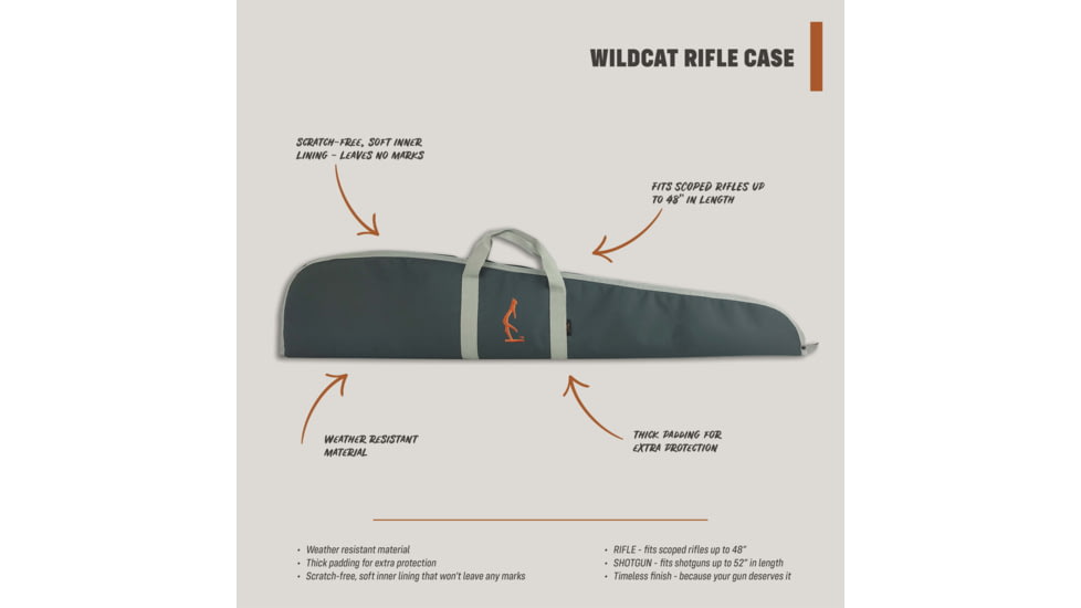 HALF RACK Wildcat Long Gun Large Case, Rifle, Dark Grey/Light Grey/Orange, Large, HR1020