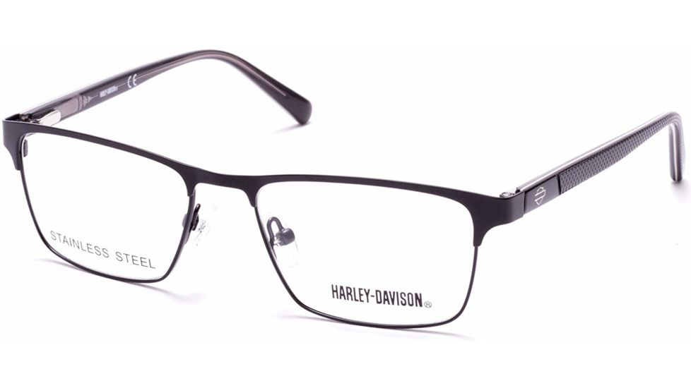 Harley Davidson Eyewear HD0132T Bifocal Prescription Eyeglasses - Matte Black Frame, Matte Black Lenses, 49 mm Lens Diameter HD0132T49002