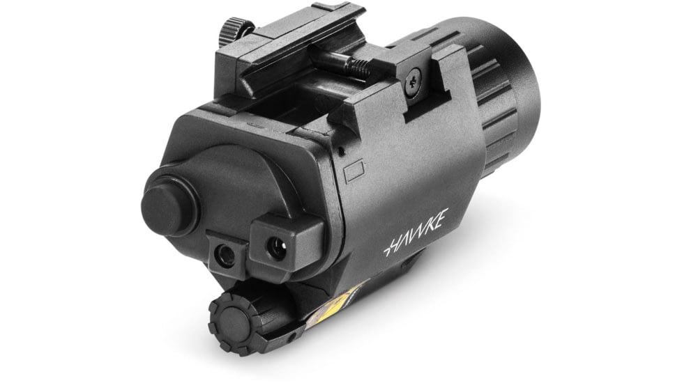 Hawke Sport Optics LED Flashlight w/Red Laser Rail Mount, CR 123A, Red, 43110
