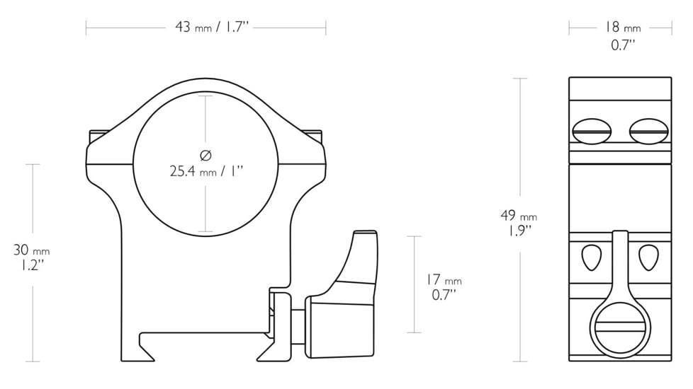 Hawke Sport Optics Professional Steel 1in Weaver Scope Rings - 2-Pieces, High, Black, 23102