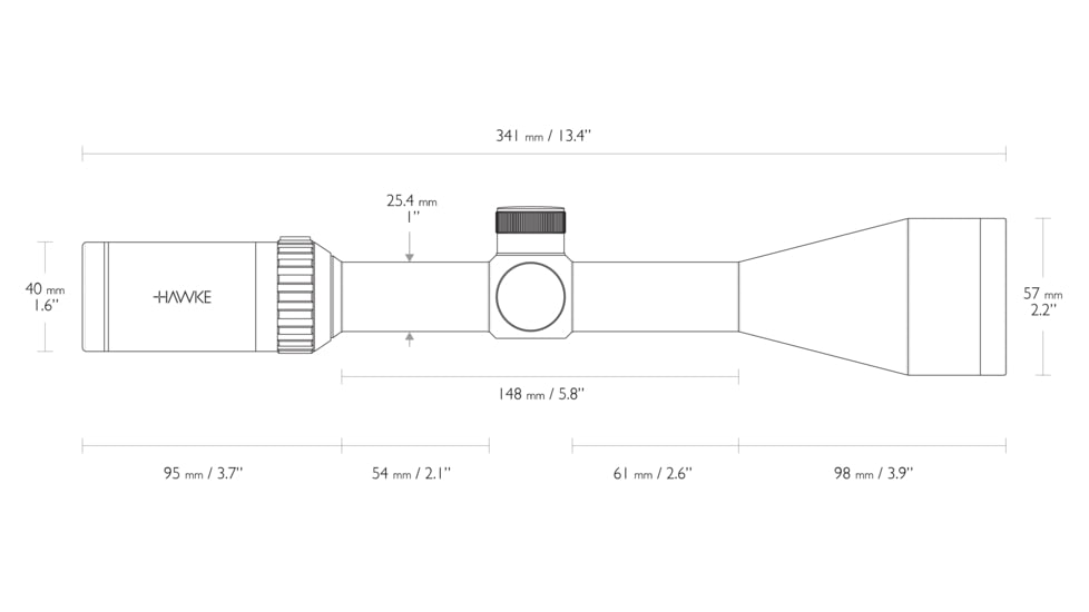 Hawke Sport Optics Vantage 4-12x50mm Rifle Scope, 1 in Tube, 30/30 Duplex Reticle, Black, 14150