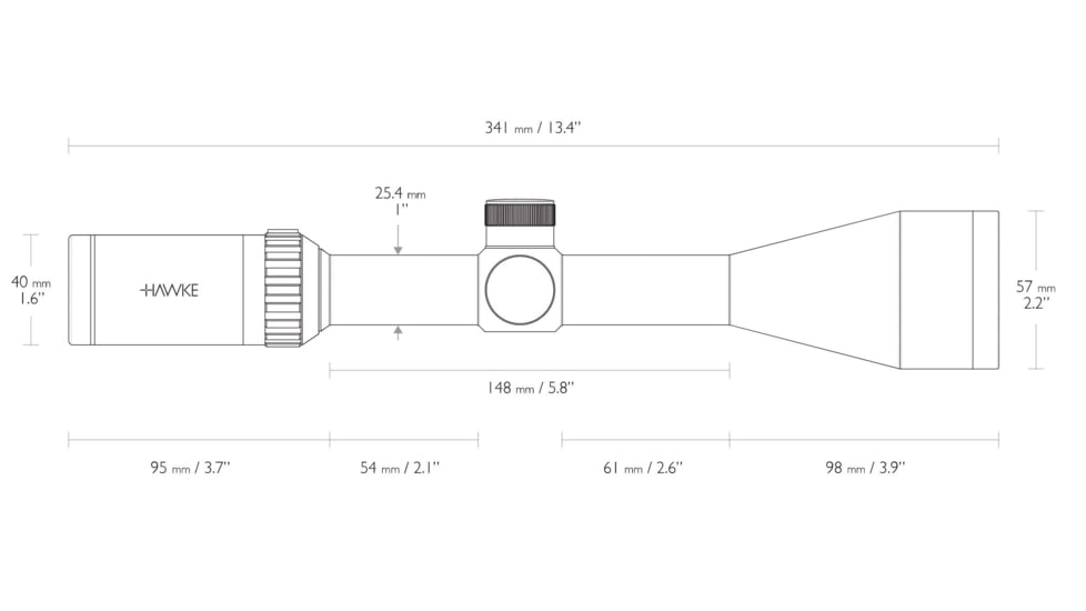 Hawke Sport Optics Vantage Rifle Scope, 4-12x50mm, 1in Tube, SFP, Mil Dot IR Reticle, Black, 14250