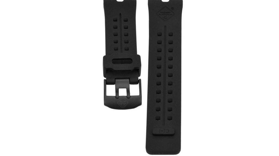 Hazard 4 Nautical TPR Watch Band, PVD Buckle, Black, WB-NAT24-PV-BLK