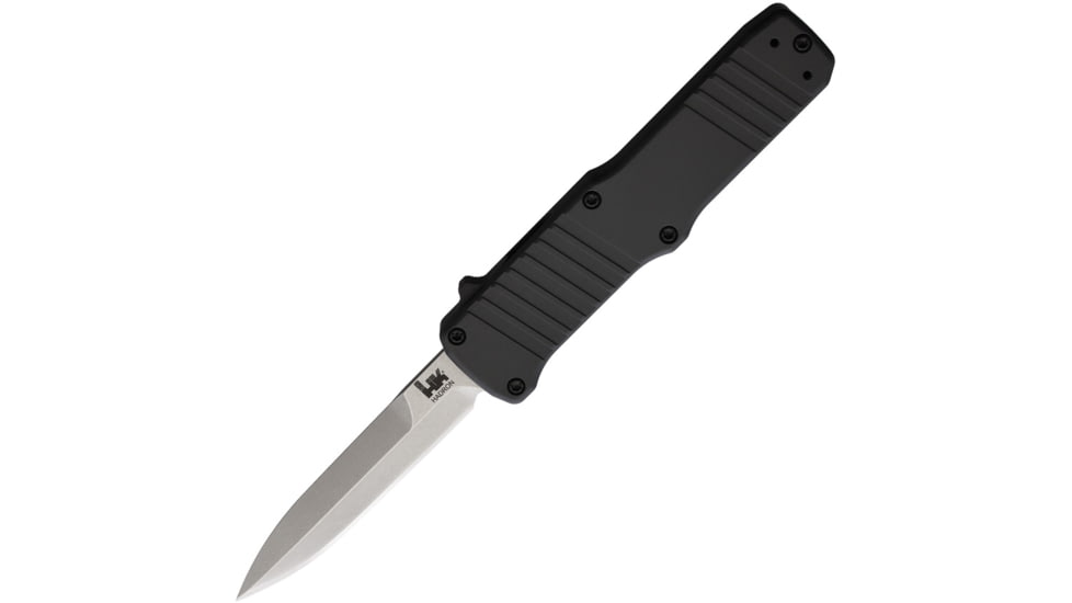 Heckler &amp; Koch Auto Hadron Out The Front Automatic Folding Knives, 3.38in, 154CM Stainless, Bayonet Blade, Gray Anodized Aluminum Handle, HK54022