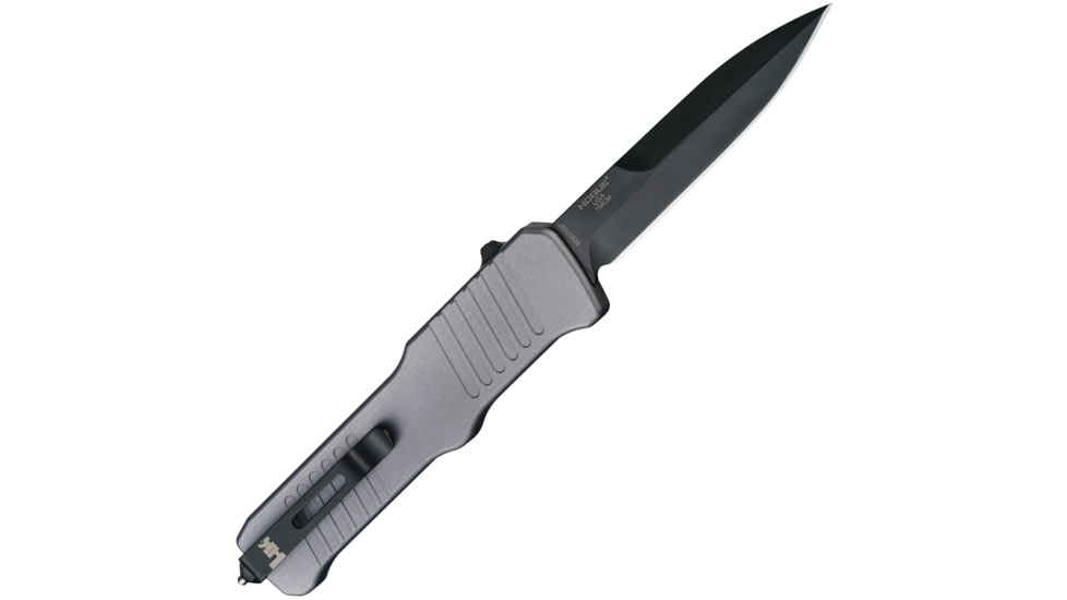 Heckler &amp; Koch Auto Incursion OTF Automatic Folding Knives w/ Glass breaker, 4in, Black Finish 154CM Stainless Blade, Gray Anodized Aluminum Handle, 54092