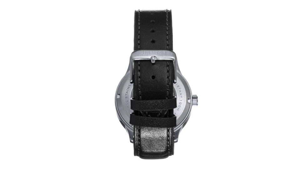 Heritor Automatic Bradford Leather-Band Watch w/Date, Silver/Black - Mens, HERHS1101