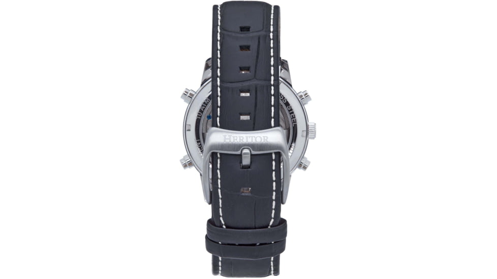 Heritor Automatic Wilhelm Semi-Skeleton Leather-Band Watch w/Day/Date, Black, One Size, HERHS2105