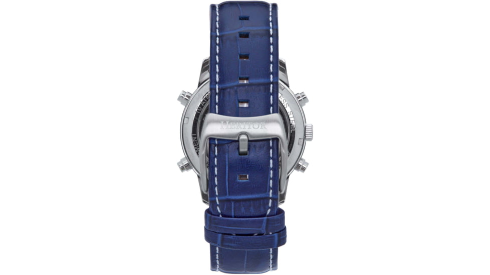 Heritor Automatic Wilhelm Semi-Skeleton Leather-Band Watch w/Day/Date, Blue, One Size, HERHS2104
