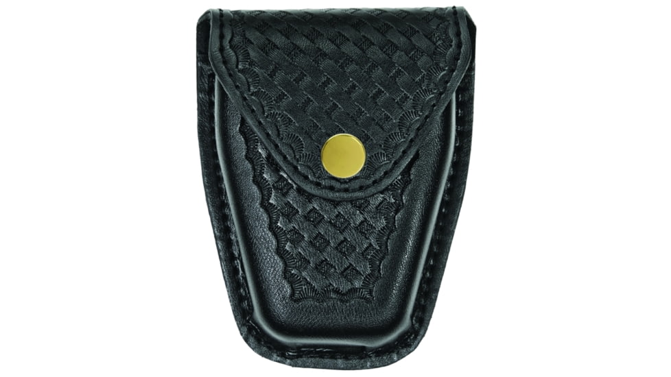 HERO'S PRIDE AirTek ASP Coated Chain Handcuff Case, Basket Weave, Brass Hardware, Black, 1452WA