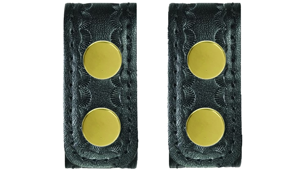 HERO'S PRIDE AirTek Deluxe Belt Keepers, 1 1/8in, 2 Pack, Basket Weave, Brass Hardware, Black, 1497WA