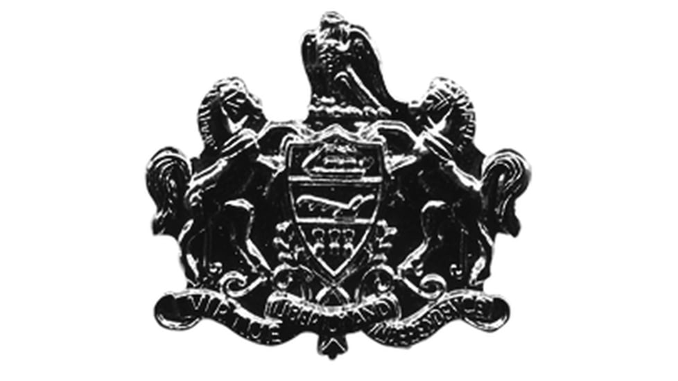 HERO'S PRIDE Pennsylvania Crest Collar Wide 3/4in, Nickel Plated, 8197N