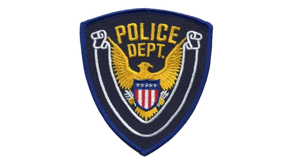POLICE DEPT Eagle w/ Blank Scroll - Royal Blue/Navy - 4''x4.375''