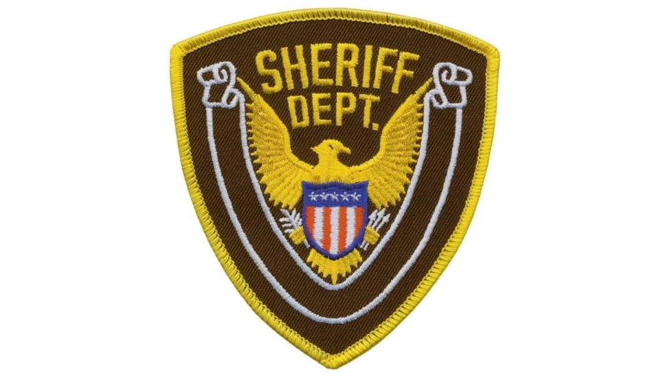 SHERIFF DEPT Eagle w/ Blank Scroll - Gold/Brown - 4''x4.375''