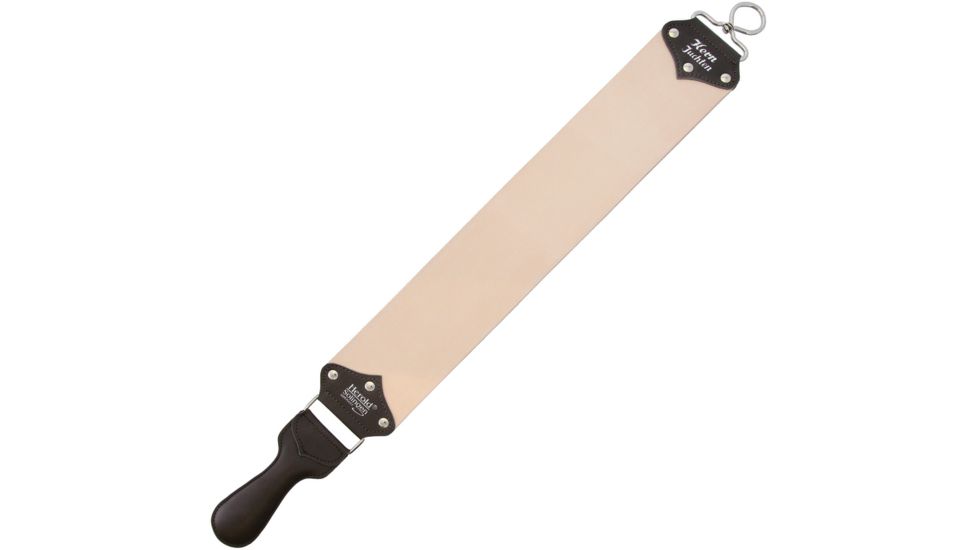 Herold Solingen Razor Strop Oil/Nat Leather Folding Knife,Stacked Leather Handle HS195J