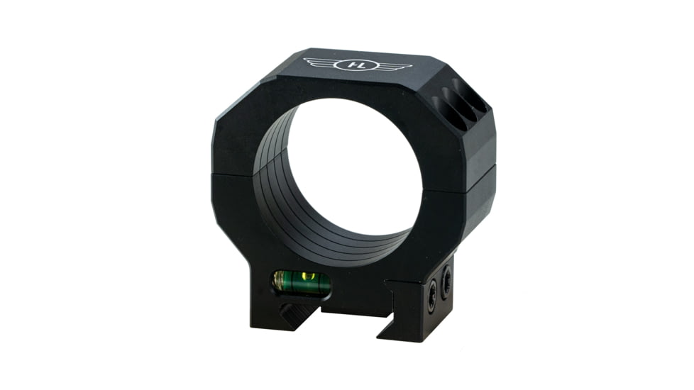 Hi-Lux Optics Max-Tac Precision Scope Rings, 34mm Diameter, 1.00in Tall, 7075-T6, Bubble Level, Matte Black, Small, MR34-M