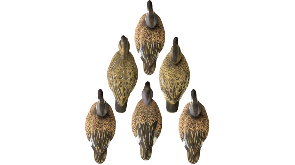 Higdon Outdoors Standard Blue Wing Foam-filled Decoys w/Innovative Keel Clip, Self-Righting Weighted Keel, UV Painting, Deep Realistic Carving, 6-Pack, Teal Multi-Color, 19953