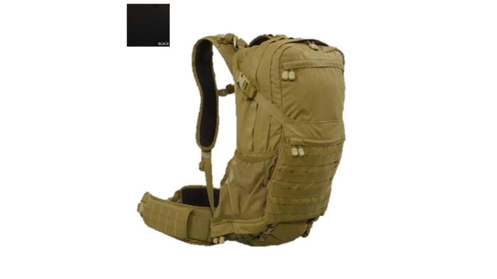High Ground Gear HG 3 Day Pack JTAC with SM/MD Waist Belt, Black, S/M, HG-8363-6
