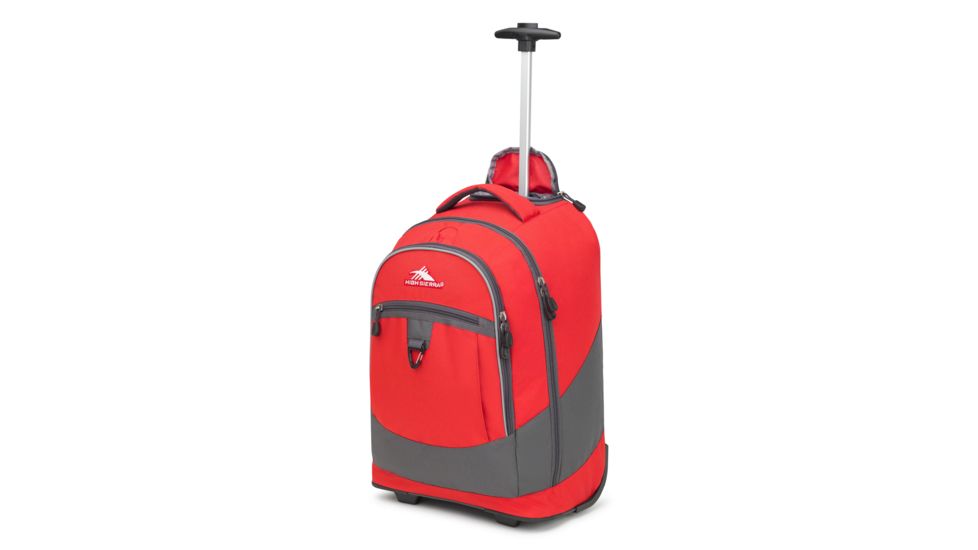 High Sierra Chaser Wheeled Laptop Backpack, Crimson/Mercury, 20inx 13.5inx 8in, 53990-0916