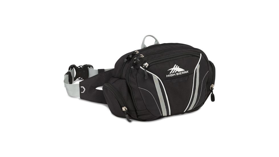 High Sierra Envoy Lumbar Waistpack, Black/Black/Silver, 10.5inx 6.5inx 4.0in, 58460-3056