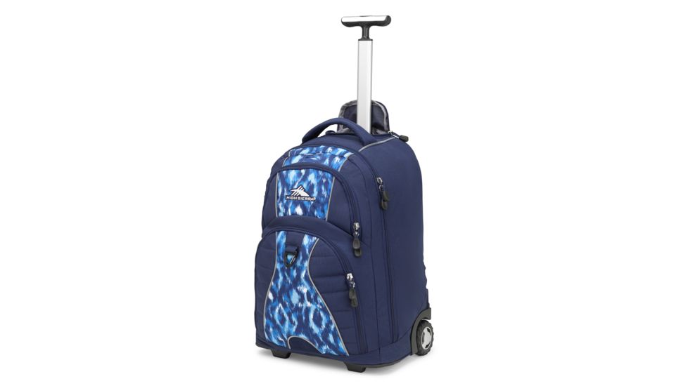 High Sierra Freewheel Wheeled Laptop Backpack, True Navy/Island Ikat, 20.0inx 13.5inx 8.0in, 53991-6806