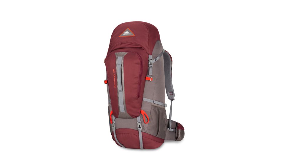 High Sierra Pathway 60L Backpack, Cranberry/Slate/Redrock, 25.0inx 13.0inx 9.0in, 79548-5742