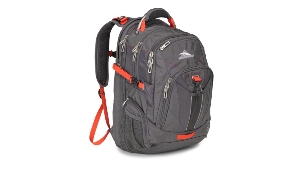 High Sierra XBT TSA Laptop Backpack, Mercury/Crimson, 19.5inx 13.0inx 8.0in, 57999-4799