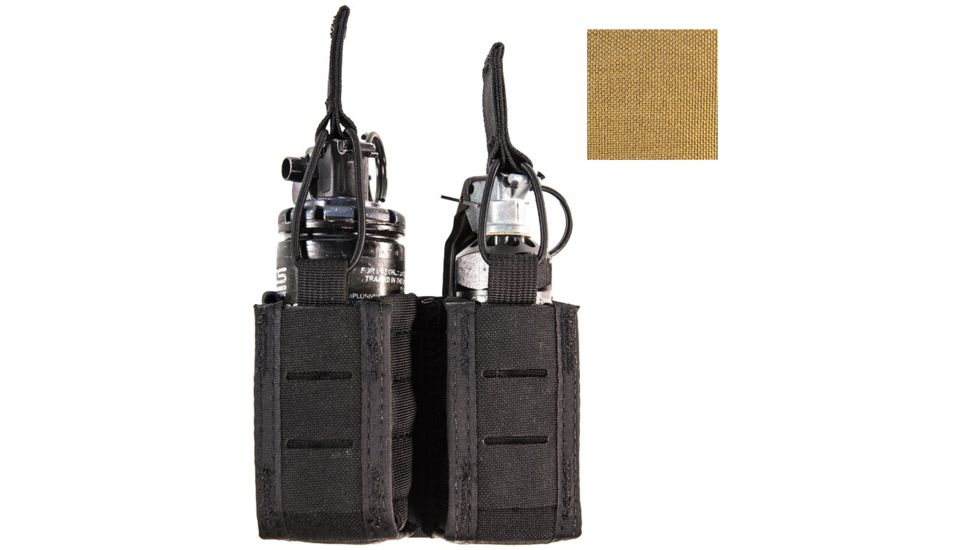 High Speed Gear HSGI Duty Double Flash Bang Taco U-Mount Pouch, Coyote Brown, 41SG02CB