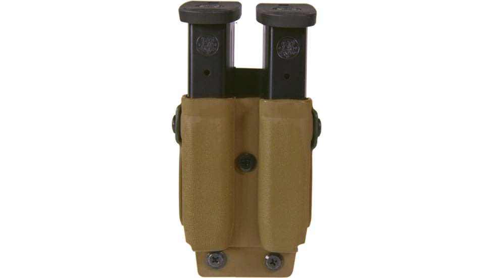 High Speed Gear Twin Mag Pouch, Universal HSG Clips, Glock 9/40mm Double, FN 509, CZ P10, XDM9mm/.40, H&amp;K VP9, Coyote Brown, 42P102CB