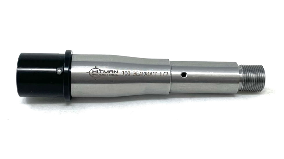 Hitman Industries AR-15 .300 AAC Blackout Medium Rifle Barrel, 5 inch, 1-7 Twist, Pistol Length, Stainless Steel, 300MP5MED416W7