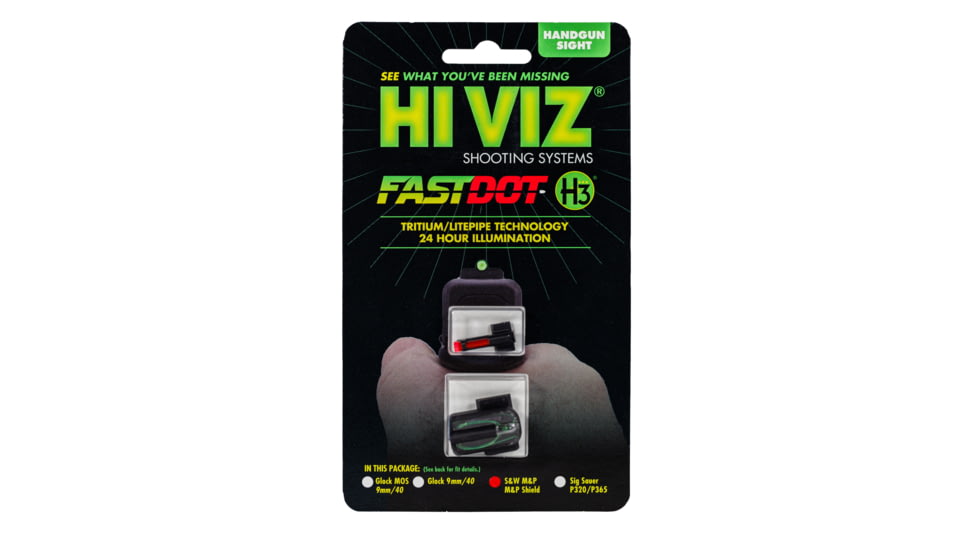 HiViz Fastdot H3 For S&amp;W M&amp;P Compact/Fullsize/Shield/Shield Plus Sight, Black, MPFD21