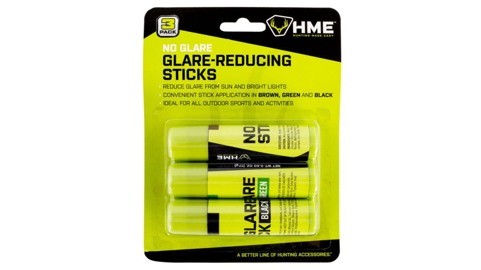 HME HME-STK-3PK Face Paint No Glare Black/Brown/Dark Green Stick