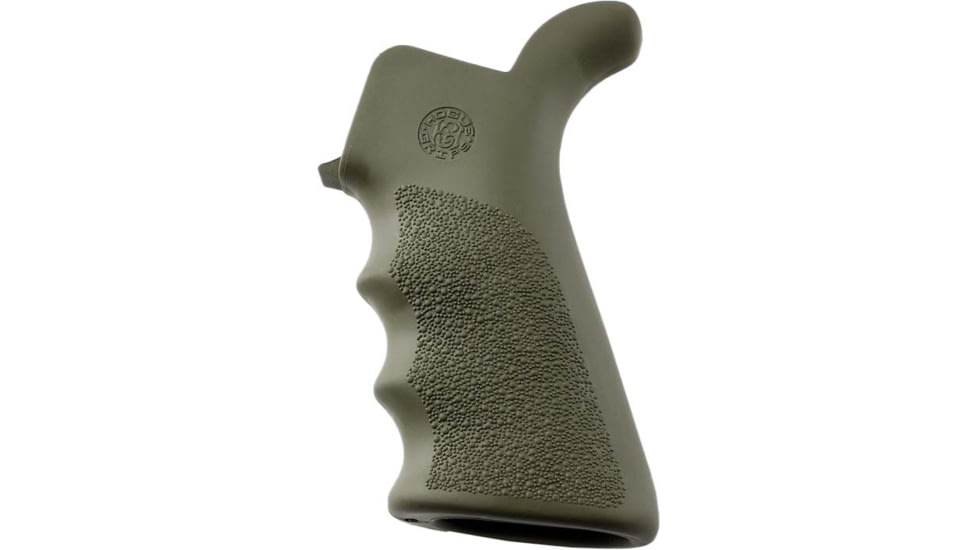 Hogue AR-15/M-16 Rubber Grip Beavertail with Finger Grooves OD Green 15021