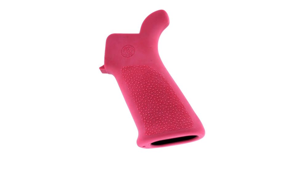 Hogue AR-15/M-16 Rubber Grip Beavertail with No Finger Grooves Pink 15037