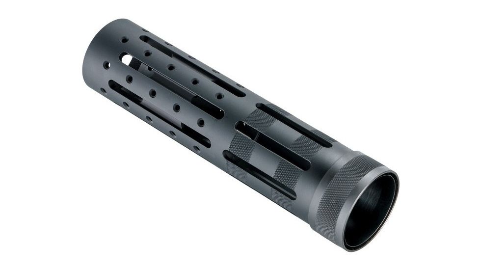 Hogue AR-15/M-16 Knurled Aluminum OAL 3 Gun Free Float Forend Extension, 8in. Overall Length w/Accessories, Black, 190593