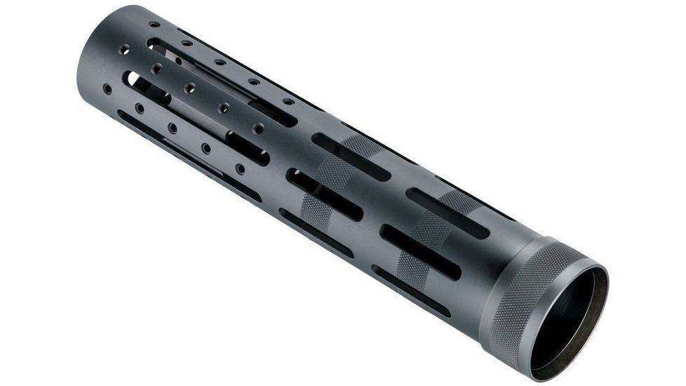 Hogue AR-15/M-16 Knurled Aluminum OAL 3 Gun Free Float Forend Extension, 9.5in. Overall Length w/Accessories, Black, 190594