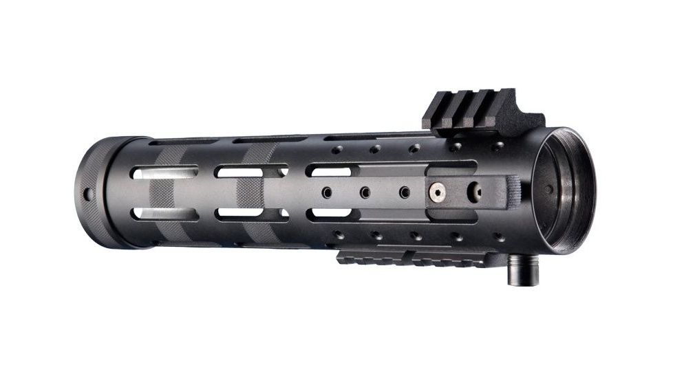 Hogue AR-15/M-16 Knurled Aluminum OAL 3 Gun Free Float Forend Extension, 9.5in. Overall Length w/Accessories, Black, 190594
